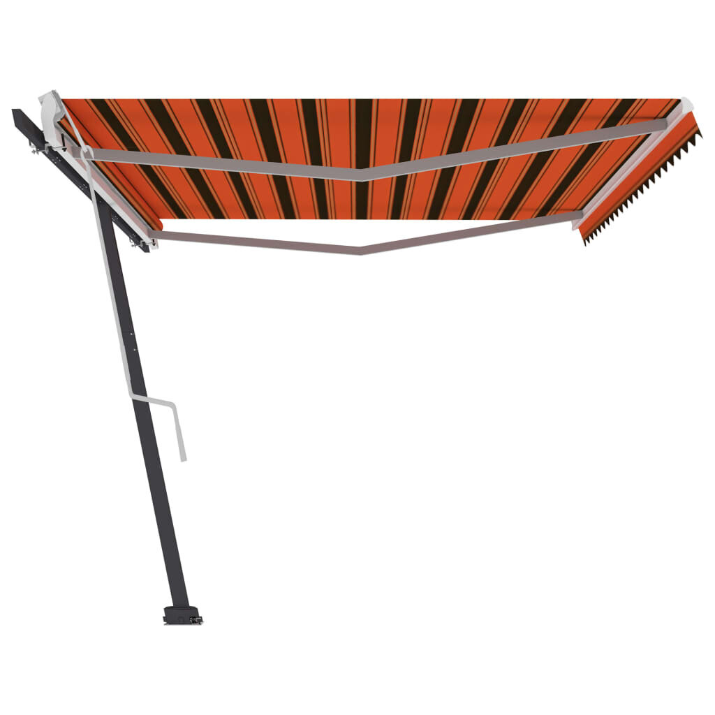 vidaXL iseseisev käsitsitõmmatav varikatus, 500 x 300 cm, oranž/pruun цена и информация | Päikesevarjud, markiisid ja alused | kaup24.ee