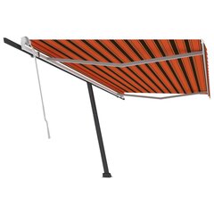 vidaXL iseseisev käsitsitõmmatav varikatus, 500 x 350 cm, oranž/pruun цена и информация | Зонты, маркизы, стойки | kaup24.ee