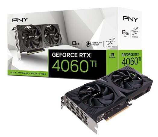 PNY GeForce RTX 4060 Ti Verto Dual Fan DLSS 3 (VCG4060T8DFXPB1) цена и информация | Videokaardid (GPU) | kaup24.ee