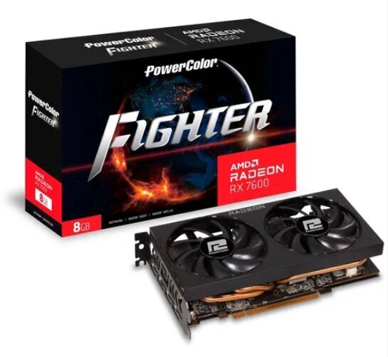 PowerColor Fighter AMD Radeon RX 7600 (RX 7600 8G-F) цена и информация | Videokaardid (GPU) | kaup24.ee