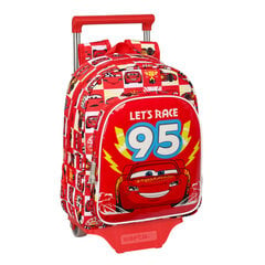 Ratastega koolikott Cars Let's race Punane Valge (27 x 33 x 10 cm) цена и информация | Школьные рюкзаки, спортивные сумки | kaup24.ee