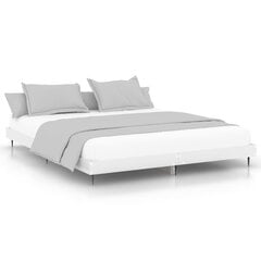 vidaXL voodiraam, kõrgläikega valge, 150 x 200 cm, tehispuit цена и информация | Кровати | kaup24.ee