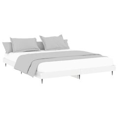 vidaXL voodiraam, kõrgläikega valge, 150 x 200 cm, tehispuit hind ja info | Voodid | kaup24.ee