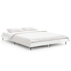 vidaXL voodiraam, kõrgläikega valge, 140 x 190 cm, tehispuit hind ja info | Voodid | kaup24.ee