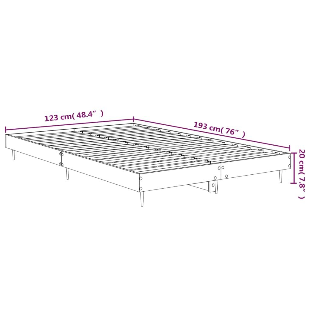 vidaXL voodiraam, hall Sonoma tamm, 120 x 190 cm, tehispuit hind ja info | Voodid | kaup24.ee