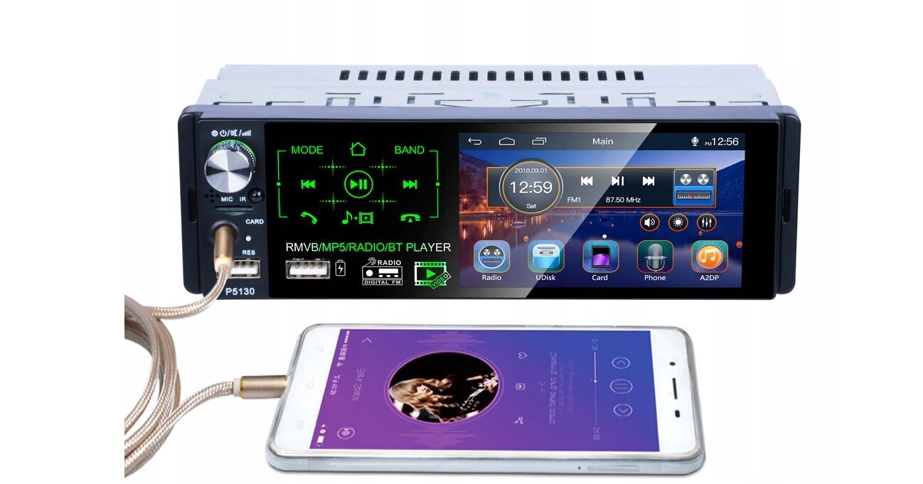 Stereo BT NCS RS-205 1-DIN 4 x 50 W hind ja info | Autoraadiod, multimeedia | kaup24.ee
