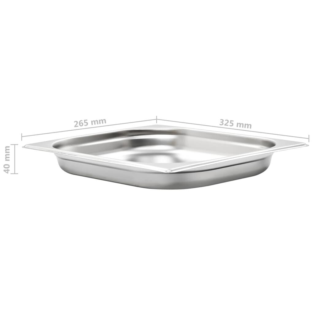 vidaXL toiduplaadid 8 tk, GN 1/2 40 mm, roostevaba teras hind ja info | Lauanõud ja kööginõud | kaup24.ee