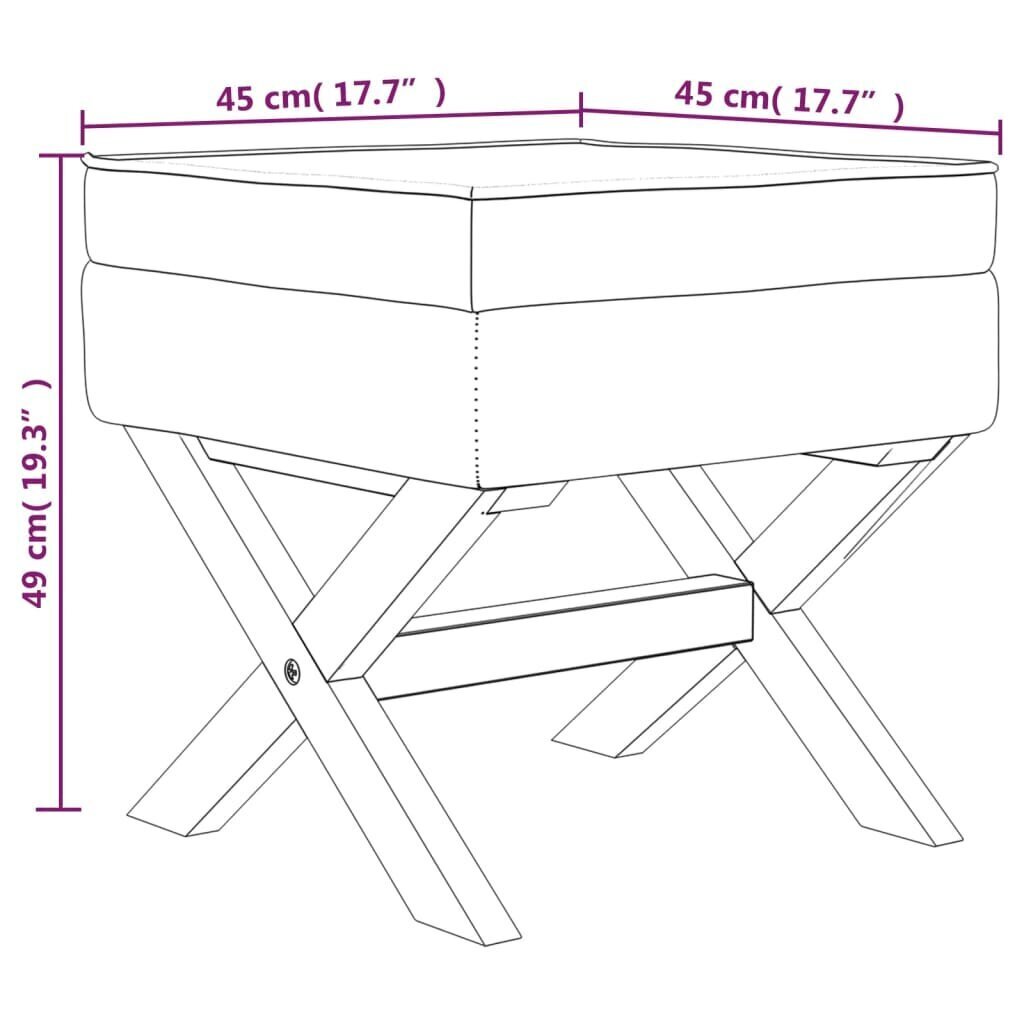 vidaXL hoiupink, beež, 45 x 45 x 49 cm, lina hind ja info | Kott-toolid, tumbad, järid | kaup24.ee