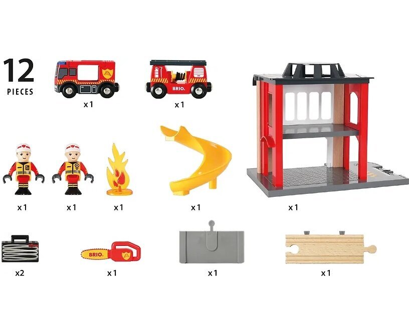 Brio tuletõrje jaoskond World Fire Station, 33833 цена и информация | Poiste mänguasjad | kaup24.ee