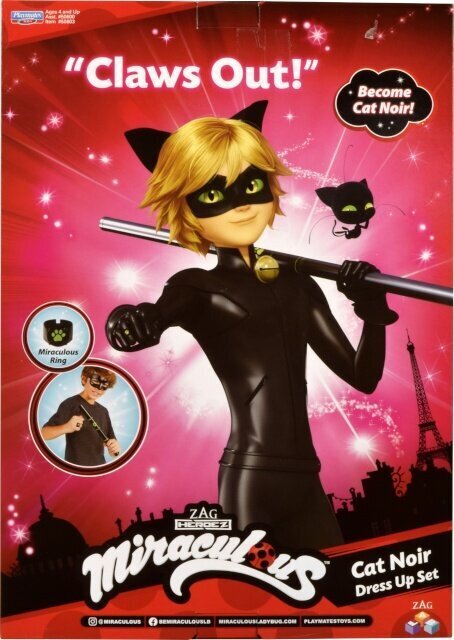 Playmates kostüümi komplekt Miraculous Cat Noir цена и информация | Poiste mänguasjad | kaup24.ee