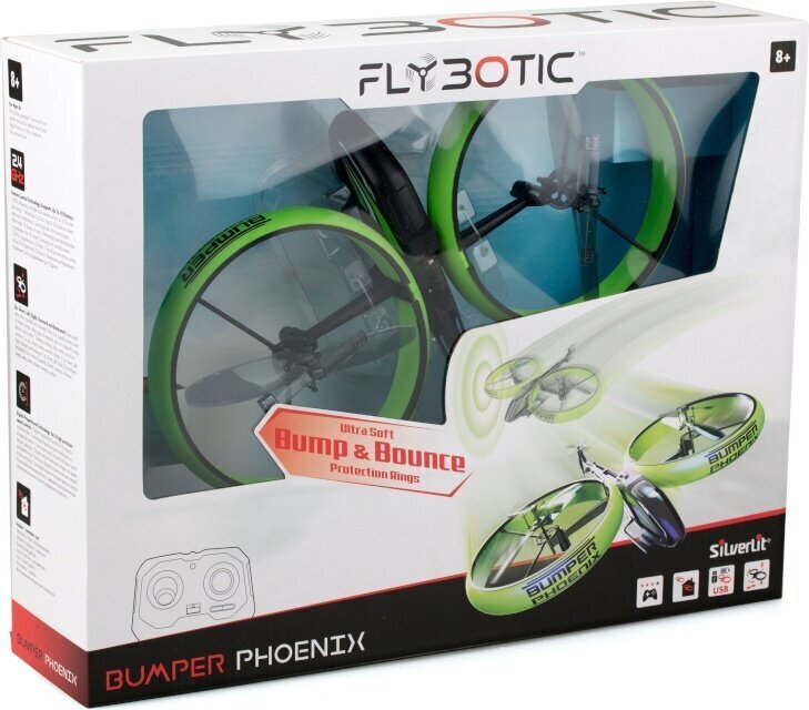 Flybotic RC helikopter Bumber Phoenix, roheline hind ja info | Poiste mänguasjad | kaup24.ee