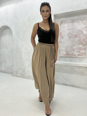 Женская юбка-брюки Och Bella темно-бежевая цена и информация | Штаны женские | kaup24.ee