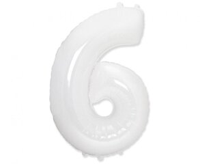 Фольгированный шар № 6, белый, 85 см цена и информация | Шары | kaup24.ee