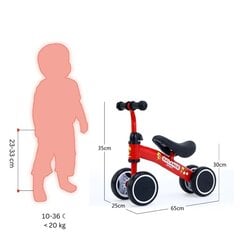 Беговел четырехколесный Baby Planet, красный цена и информация | Детский трехколесный велосипед - коляска с удобной ручкой управления для родителей Riff F95941 2в1, фиолетовый | kaup24.ee