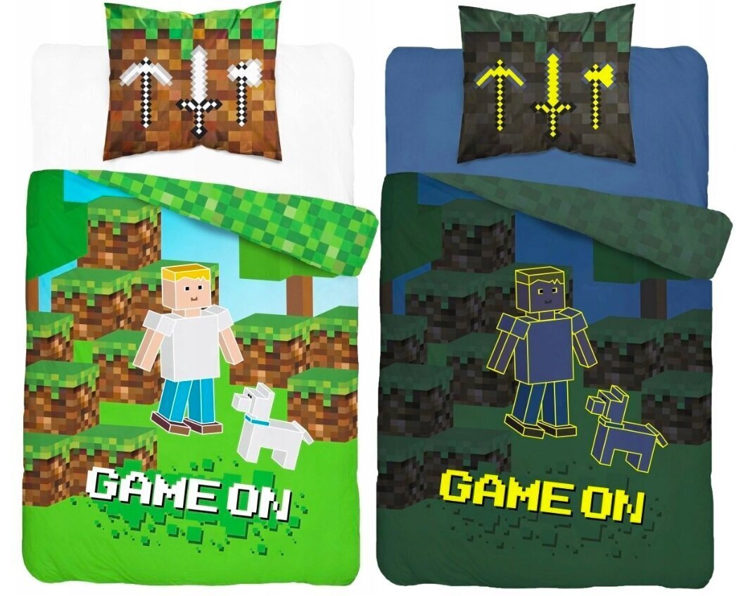 Laste voodipesukomplekt Minecraft, 140x200, 2 osa hind ja info | Beebide ja laste voodipesu | kaup24.ee