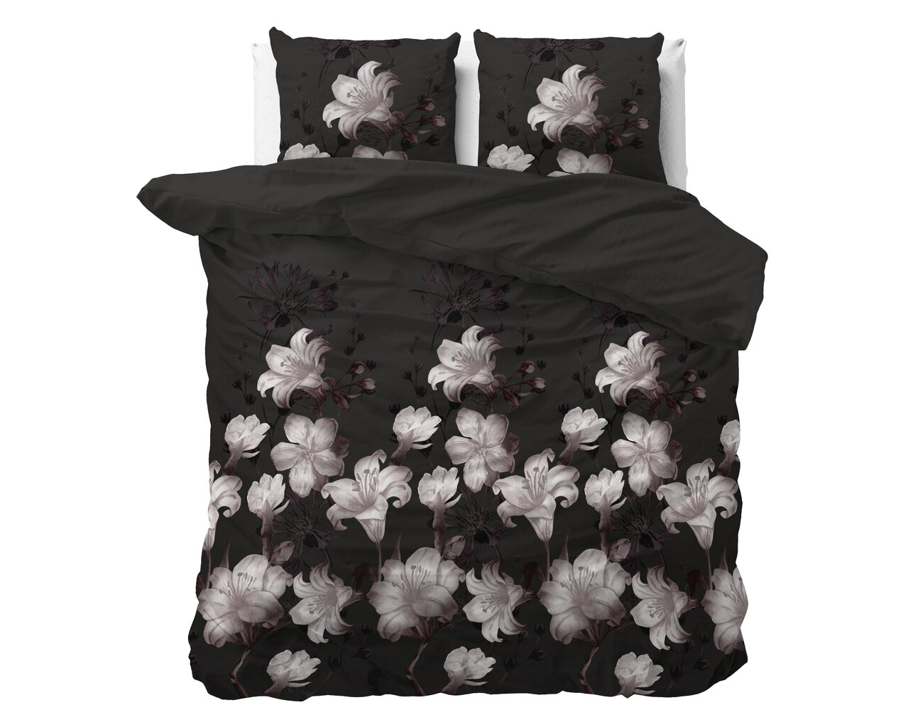 Voodipesukomplekt Dark Flower 200x220cm, must, puuvillasegu hind ja info | Voodipesu | kaup24.ee