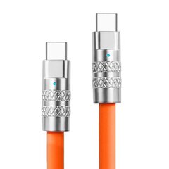 Силиконовый кабель USB Type-C - Type-C, 100W, orange, 3m цена и информация | Кабели и провода | kaup24.ee