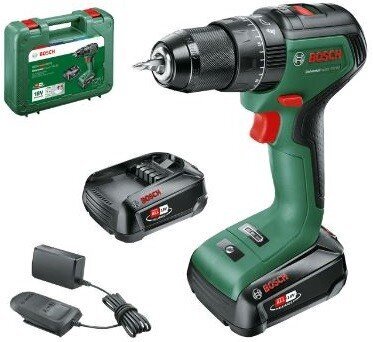 Akutrell Bosch UniversalDrill 18V-60, (2x2.0Ah), 0-500 / 1.900 min.-1 цена и информация | Käsitööriistad | kaup24.ee