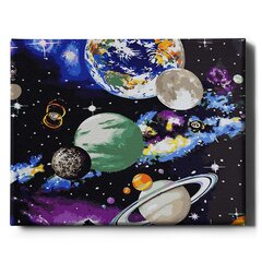 Maalimine numbrite järgi - maalimise komplekt 40x50 cm. "The Parade of Planets" hind ja info | Maalid numbri järgi | kaup24.ee