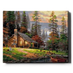 Картина по номерам "Дом в лесу" Oh Art!, 40x50 см цена и информация | Живопись по номерам | kaup24.ee