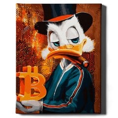 Värvi numbri järgi, Raamis "Bitcoin Mr Duck'a" Oh Art!, 40x50 cm hind ja info | Maalid numbri järgi | kaup24.ee