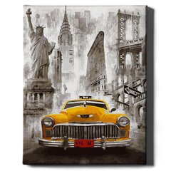 Värvi numbri järgi Raamis "Auto New Yorgis" Oh Art! 40x50 cm hind ja info | Maalid numbri järgi | kaup24.ee