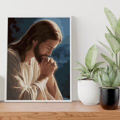 Värvi numbri järgi Raamis "Jeesuse palve" Oh Art! 40x50 cm hind ja info | Maalid numbri järgi | kaup24.ee