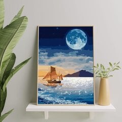 Картина по номерам "Корабль в полнолуние" Oh Art! 40x50 см цена и информация | Живопись по номерам | kaup24.ee