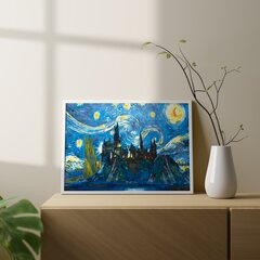 Värvi numbri järgi Raamis "Van Goghi öö" Oh Art! 40x50 cm hind ja info | Maalid numbri järgi | kaup24.ee