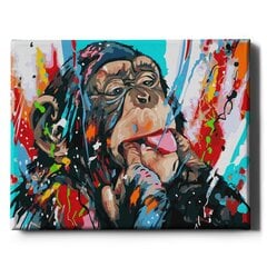 Värvi numbri järgi Raamis "Naljakas ahv" Oh Art! 40x50 cm hind ja info | Maalid numbri järgi | kaup24.ee