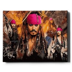 Värvi numbri järgi Raamis "Kapten Jack Sparrow" Oh Art! 40x50 cm hind ja info | Maalid numbri järgi | kaup24.ee