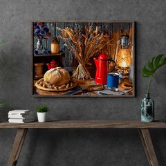 Värvi numbri järgi Raamis "Maitsev leib" Oh Art! 40x50 cm hind ja info | Maalid numbri järgi | kaup24.ee