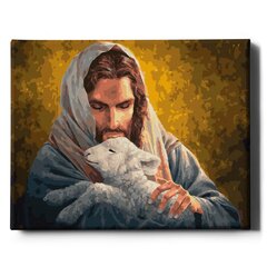 Värvi numbri järgi Raamis "Jeesus ja tallekas" Oh Art! 40x50 cm hind ja info | Maalid numbri järgi | kaup24.ee