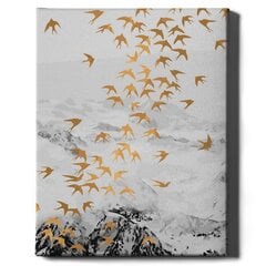 Värvi numbrite järgi kuldse glittervärviga Raamis "Kuldsed linnud" Oh Art! 40x50 cm hind ja info | Maalid numbri järgi | kaup24.ee