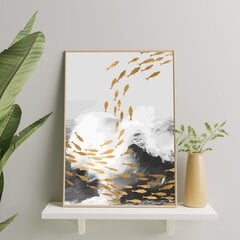 Värvi numbrite järgi kuldse glittervärviga Raamis "Golden Fish" Oh Art! 40x50 cm цена и информация | Живопись по номерам | kaup24.ee