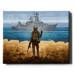 Картина по номерам "Военный корабль" Oh Art! 40x50 см цена и информация | Живопись по номерам | kaup24.ee