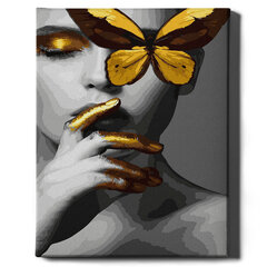 Картина по номерам с золотой блестящей краской На Раме "Золотая бабочка" Oh Art! 40x50 см цена и информация | Живопись по номерам | kaup24.ee