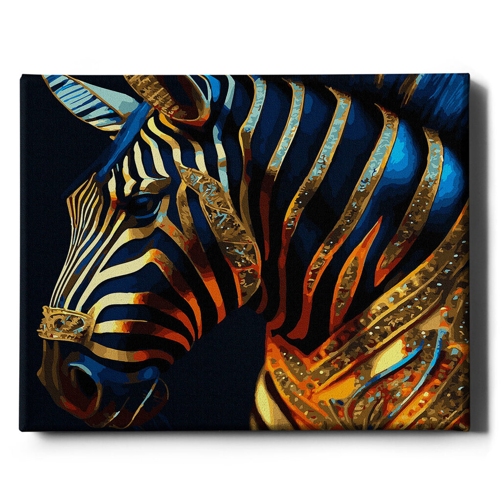 Värvi numbrite järgi kuldse glittervärviga Raamis "Kullatud sebrad" Oh Art! 40x50 cm hind ja info | Maalid numbri järgi | kaup24.ee