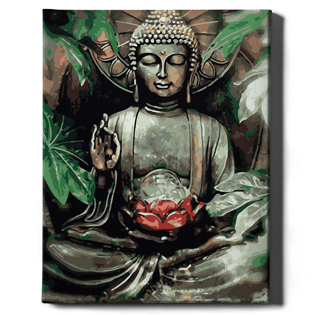Värvi numbri järgi Raamis "Buddha" Oh Art! 40x50 cm hind ja info | Maalid numbri järgi | kaup24.ee