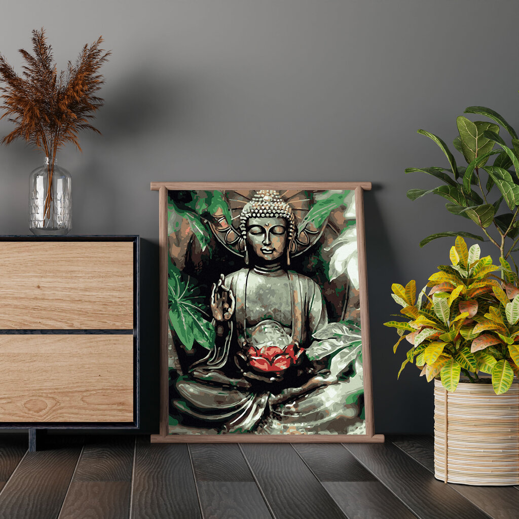 Värvi numbri järgi Raamis "Buddha" Oh Art! 40x50 cm цена и информация | Maalid numbri järgi | kaup24.ee