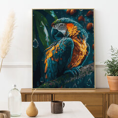 Värvi numbri järgi Raamis "Ilus papagoi" Oh Art! 40x50 cm hind ja info | Maalid numbri järgi | kaup24.ee