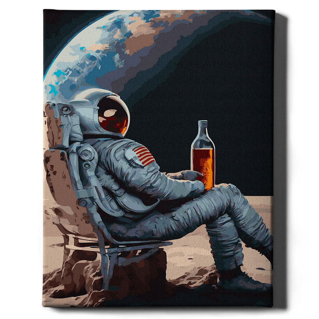 Värvi numbri järgi Raamis "Kosmonaut puhkusel" Oh Art! 40x50 cm hind ja info | Maalid numbri järgi | kaup24.ee