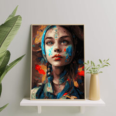 Värvi numbri järgi Raamis "Tüdruk värvides" Oh Art! 40x50 cm hind ja info | Maalid numbri järgi | kaup24.ee