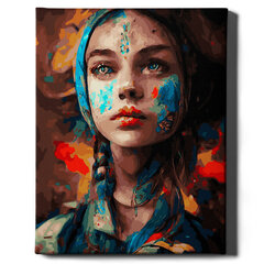 Värvi numbri järgi Raamis "Tüdruk värvides" Oh Art! 40x50 cm hind ja info | Maalid numbri järgi | kaup24.ee