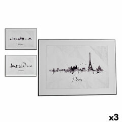 Картина «Город», чёрный / белый, ДСП, 81,5 x 3 x 121 cм, 3 штуки цена и информация | Картины, живопись | kaup24.ee