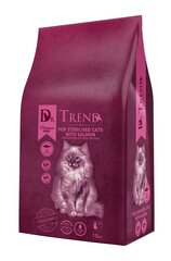 Kuivtoit steriliseeritud kassidele lõhega Dr. Trend, 15 kg hind ja info | Kuivtoit kassidele | kaup24.ee