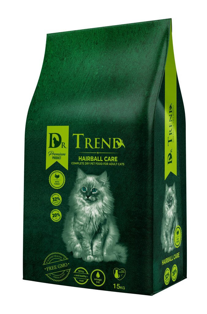 Kuivtoit kassit “Hairball Care” Dr. Trend, 15 kg hind ja info | Kuivtoit kassidele | kaup24.ee