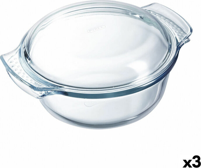 Ahjuvorm Pyrex Classic Kaanega Läbipaistev Klaas 33 x 26 x 12 cm (3 Ühikut) hind ja info | Ahjuvormid ja küpsetustarvikud | kaup24.ee