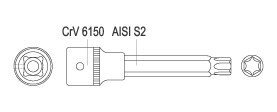 T45 torx padrun 1/2" 0437 = 04325 цена и информация | Механические инструменты | kaup24.ee