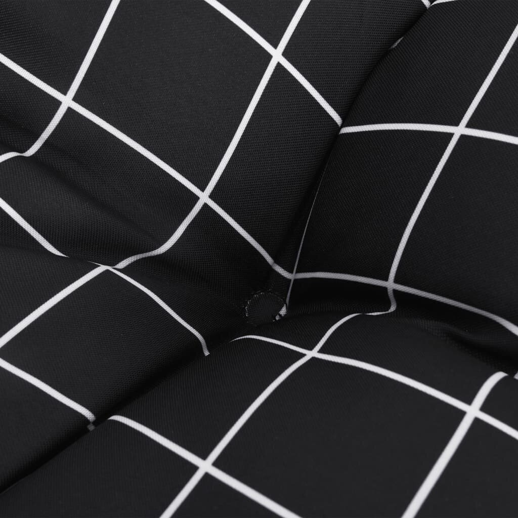 vidaXL euroaluse istmepadi, mustad ruudud, 50 x 50 x 12 cm, kangas hind ja info | Toolipadjad ja -katted | kaup24.ee